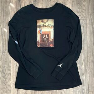 Black Graphic Long Sleeve Shirt